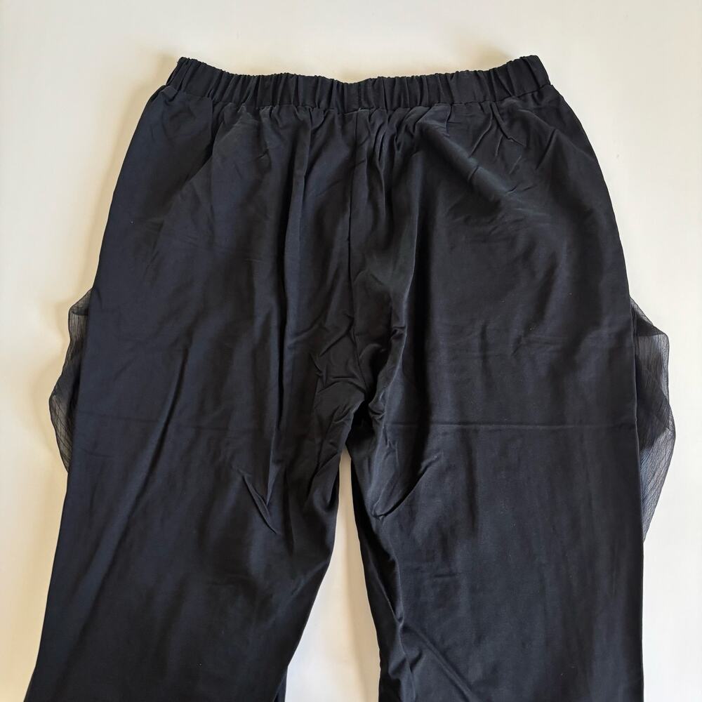 Pretty Angel Black Linen Blend Pull On Tapered Pants Womens Large Artsy Eclectic - Picture 7 of 8